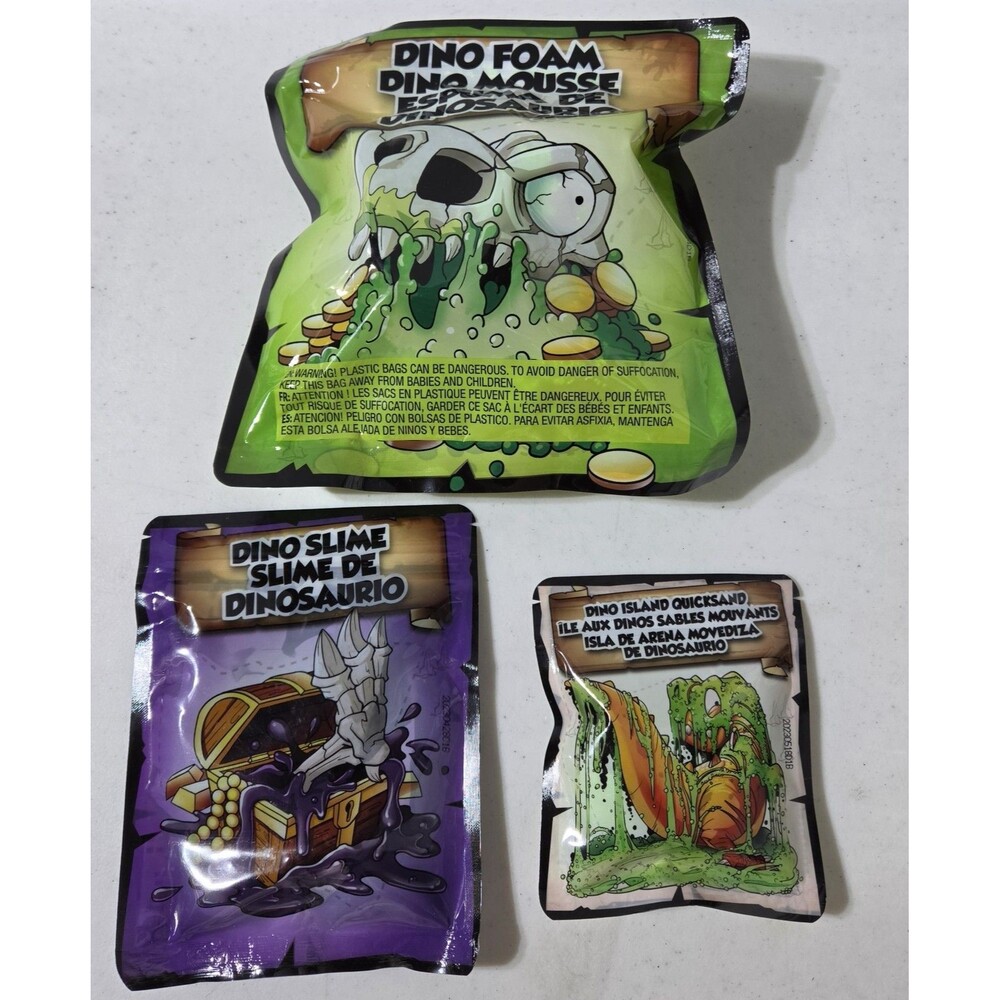 ZURU Smashers Battle Dino Slime & Dino Sand Sable Lot Of 3 NEW